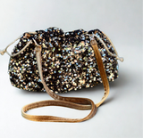 Sac Bourse Sequins Or
