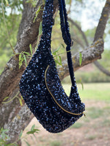 Banane Sequins Bleu marine