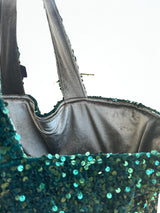 Cabas XL Sequins Vert / Velours
