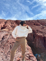 Pantalon Axel suedine camel