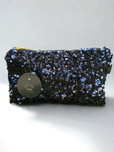 Pochette Celia Médium Sequins Bleu marine /Velours