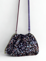 Sac Bourse Sequins Rose/velours