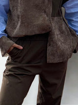 Pantalon Axel suedine kaki