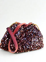 Sac Bourse Sequins Rose/velours