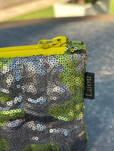 Pochette à sequins Mini Camouflage fermeture éclair LILOU AIX