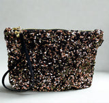 Pochette Eden Sequins Bronze /velours