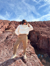 Pantalon Axel suedine camel