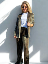 Veste Agathe Velours kaki