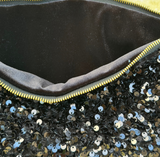 Pochette Celia GM Sequins Noir /Velours