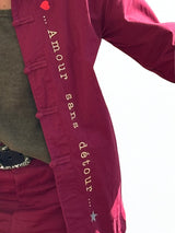 Veste Bleu de chine brodé Bordeaux