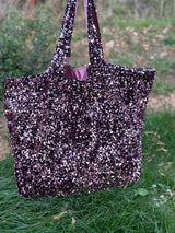 Cabas XL Sequins Rose / Velours