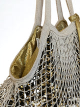 Sac filet sequins Or