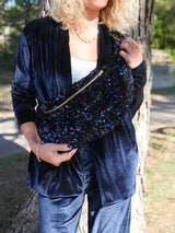 Banane Sequins Bleu marine