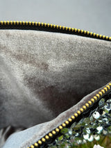Pochette Celia Médium Sequins Argent /Velours