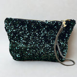 Pochette Eden Sequins Vert /velours