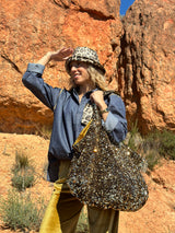 Cabas XL Sequins Or / Velours (réversible)