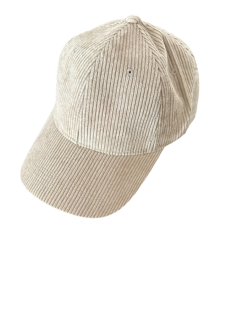 Casquette velours écrue