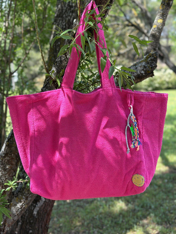 Cabas Clothilde XL Beach fuschia