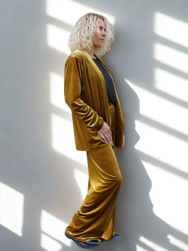 Veste Agathe Velours Curry