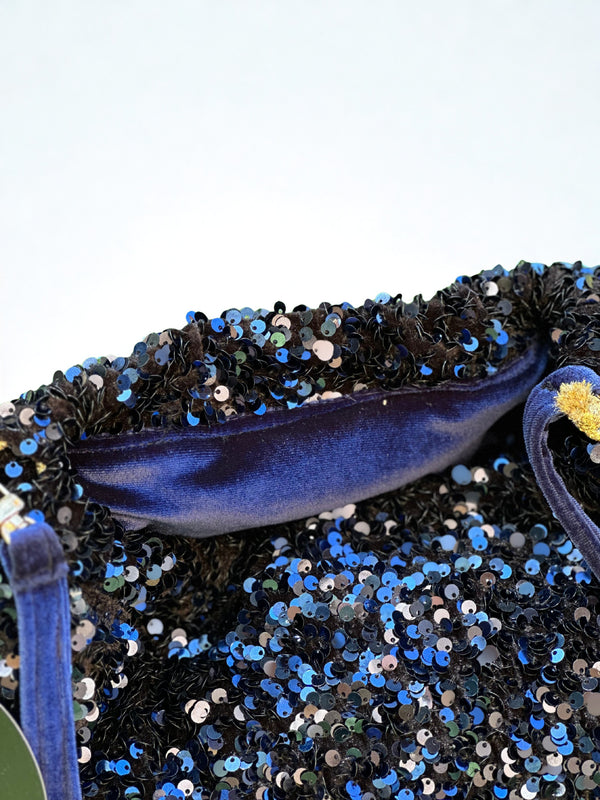 Sac Bourse Sequins Bleu marine