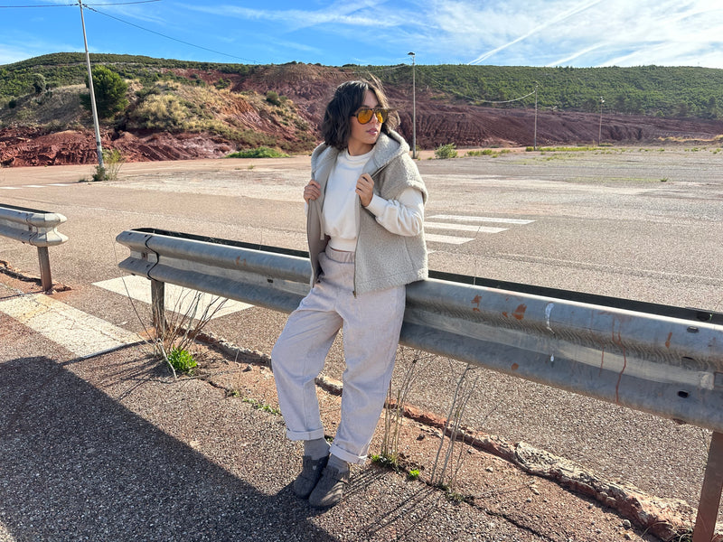 Pantalon Axel velours écru