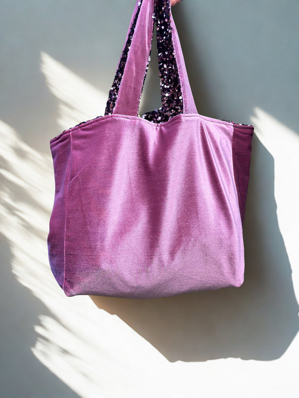 Cabas Sequins Rose / Velours