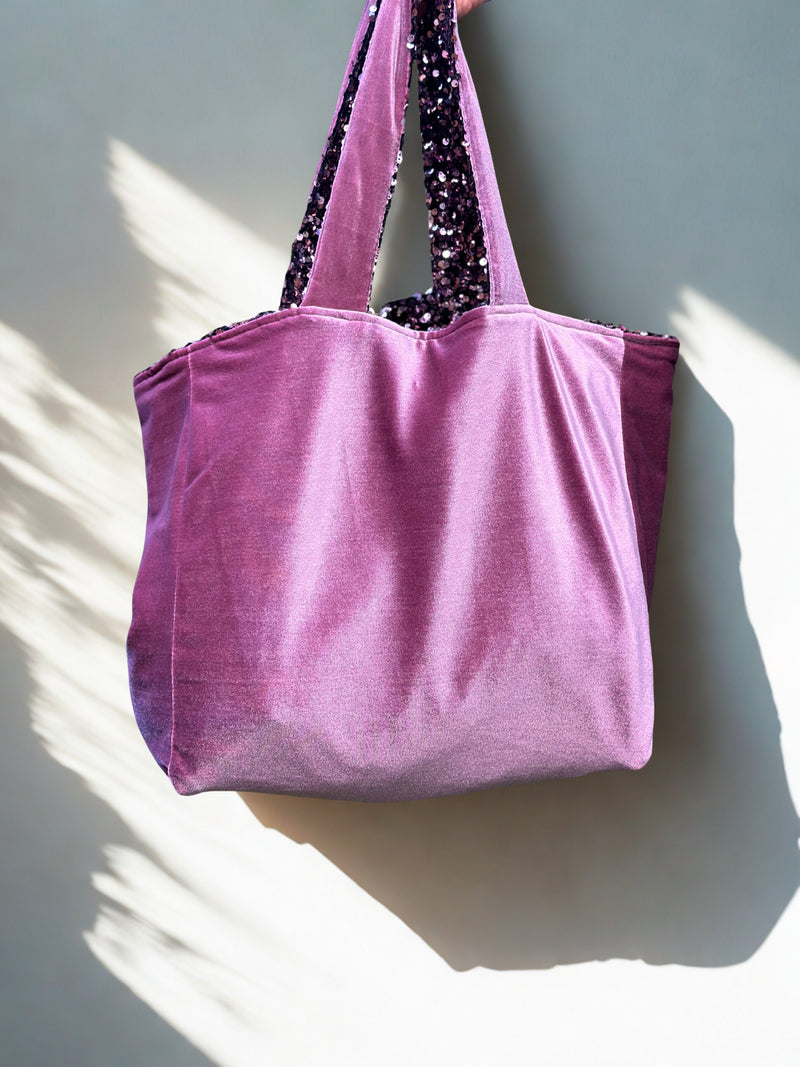 Cabas Sequins Rose / Velours