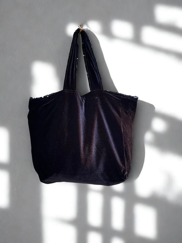 Cabas Sequins Noir/ Velours
