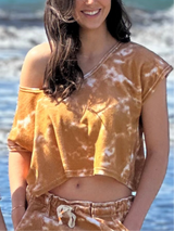 Croc top Alba Tie & dye camel