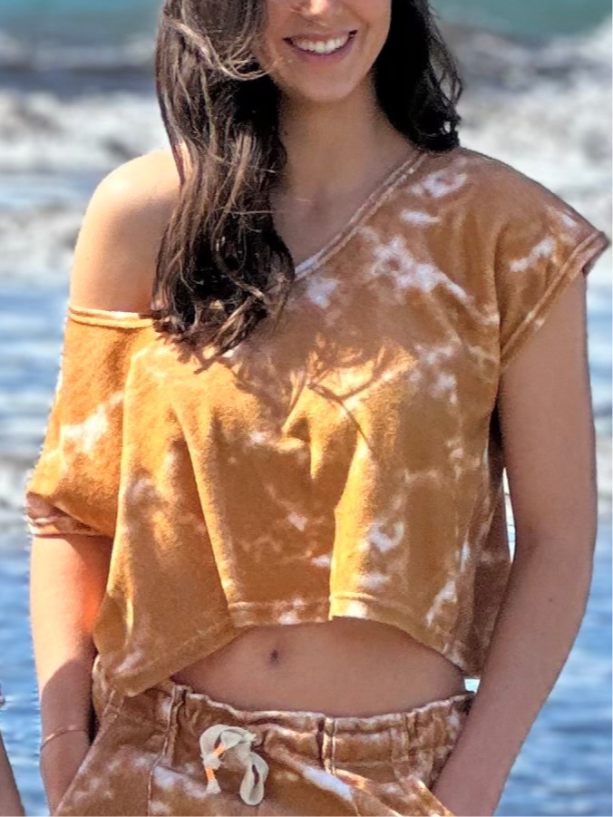 Croc top Alba Tie & dye camel