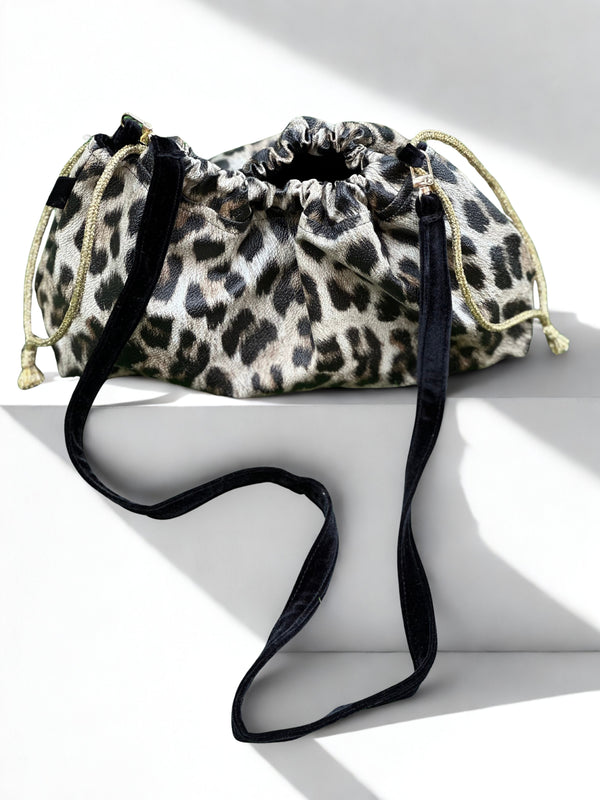 Sac Bourse Fauve /velours noir