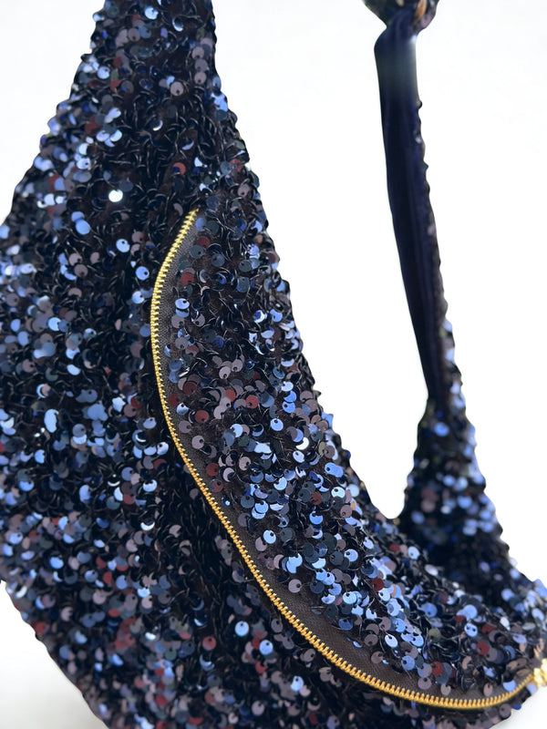 Sac Banane Sequins Bleu marine