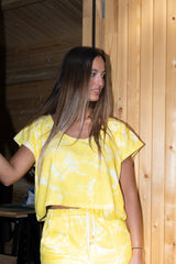 Croc top Alba Tie & dye jaune