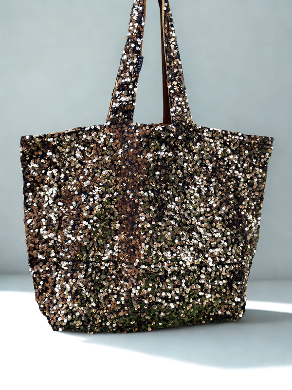 Cabas Sequins Or / Velours