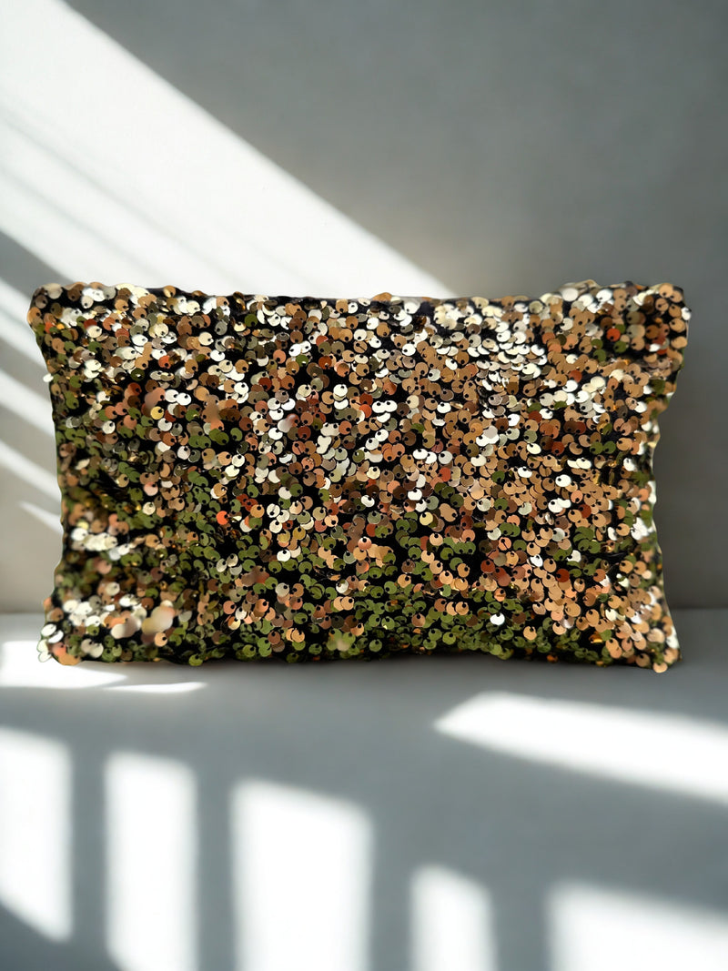Pochette Celia Médium Sequins Or /Velours