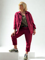 Veste Bleu de chine brodé Bordeaux