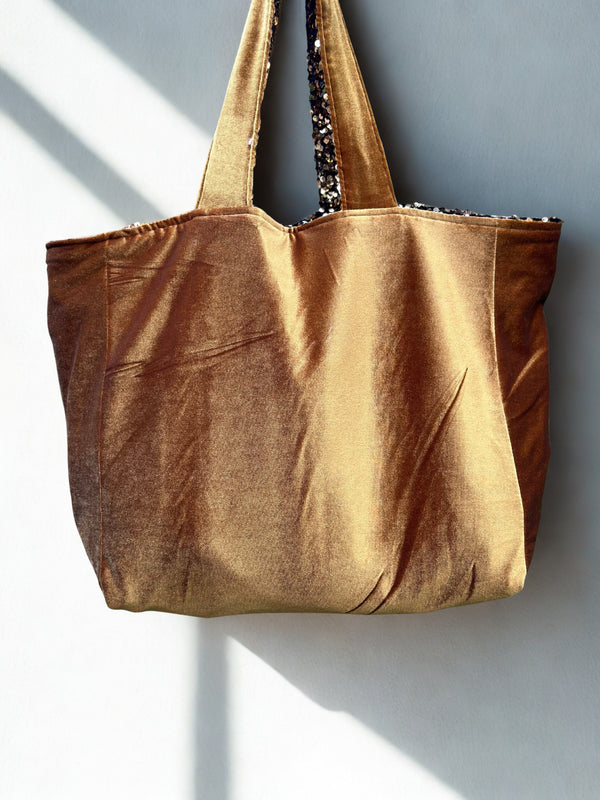 Cabas Sequins Or / Velours