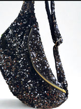 Sac banane à sequins GM LILOU noire