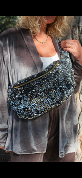 Sac banane à sequins GM LILOU argent