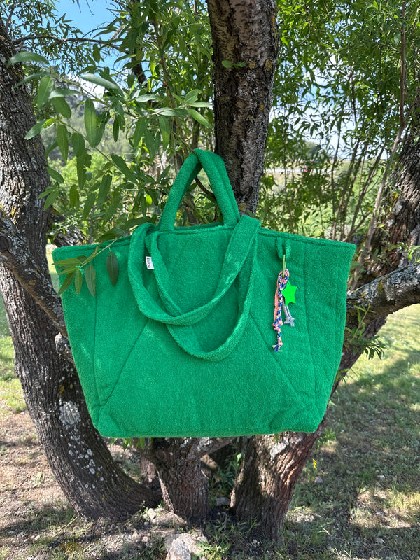 Cabas Clothilde XL matelassé Beach vert