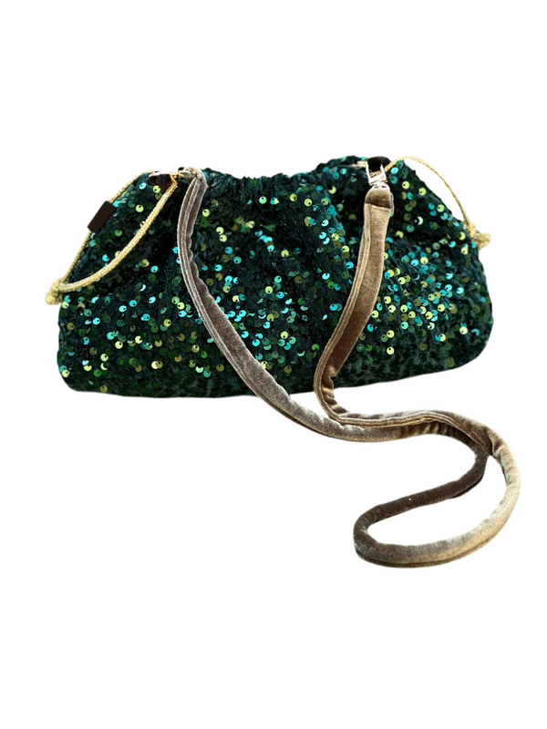 Sac Bourse Sequins Vert