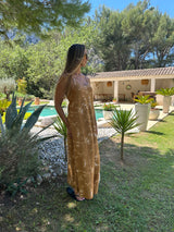 Robe longue ELOÏSE camel Tie & dye  LILOU