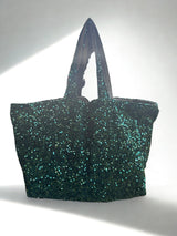 Cabas XL Sequins Vert / Velours