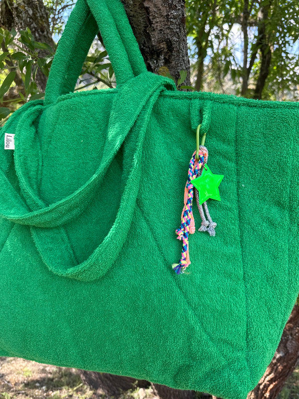 Cabas Clothilde XL matelassé Beach vert