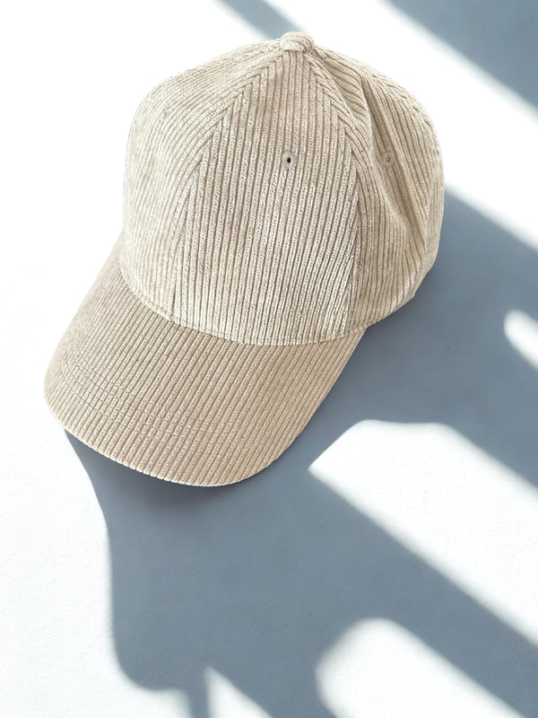 Casquette velours écrue