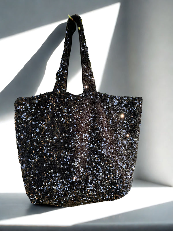 Cabas Sequins Noir/ Velours