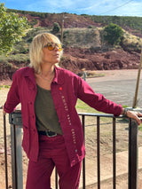 Veste Bleu de chine brodé Bordeaux