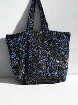 Cabas Sequins Bleu marine / Velours