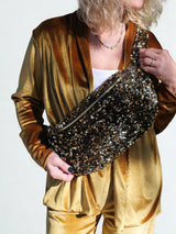 Sac banane à sequins GM LILOU curry