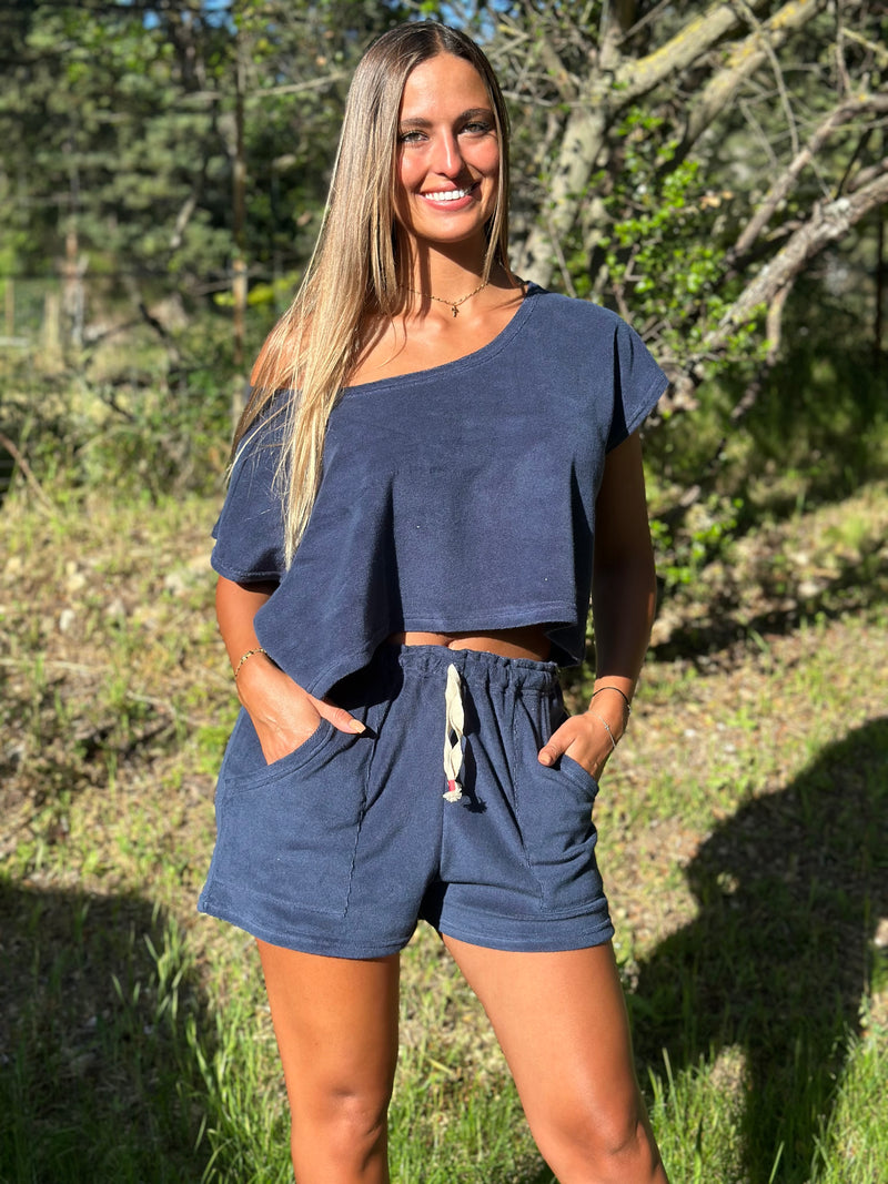 Short Anna bleu indigo